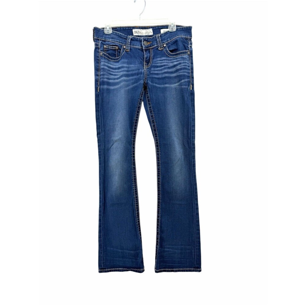 BKE Women's Medium Blue Bootcut Stella Jeans with Whisker Fade